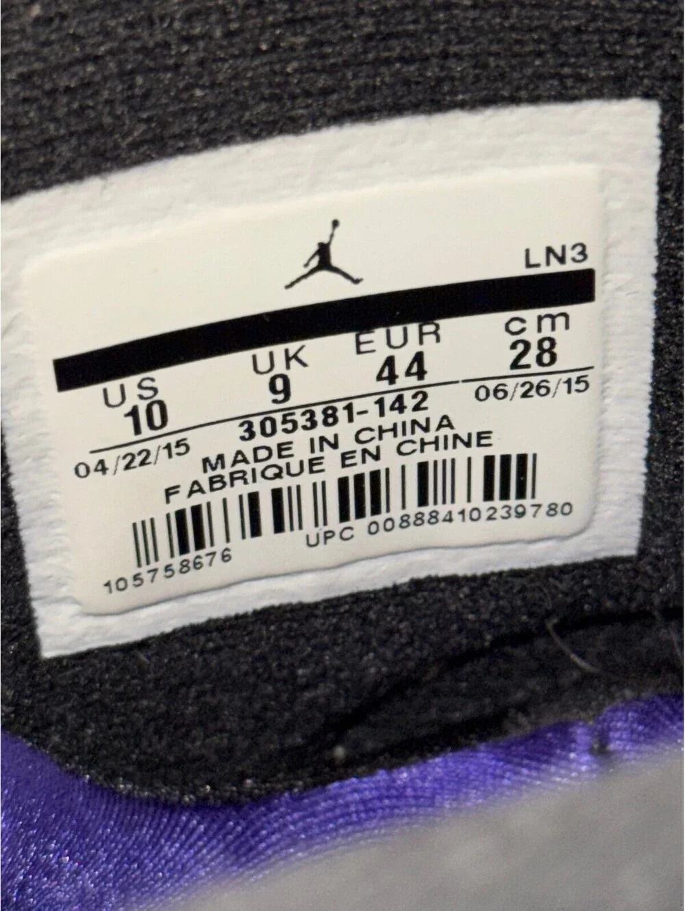 Size 10 - Air Jordan 8 Three-Peat